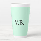 Tasse Latte Simple couleur unie ajouter nom texte monogramme (Devant)