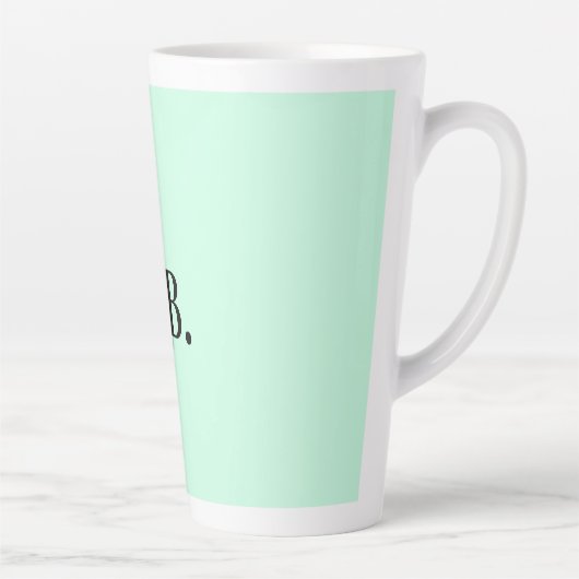 Tasse Latte Simple couleur unie ajouter nom texte monogramme (Droite)
