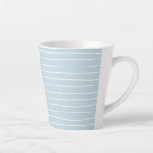 Tasse Latte Simple Cute Light Blue Water Texture Wavy Stripe (Droite)