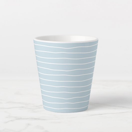 Tasse Latte Simple Cute Light Blue Water Texture Wavy Stripe (Devant)