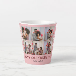 Tasse Latte Simple Elegant Love valentine's day Couple photo