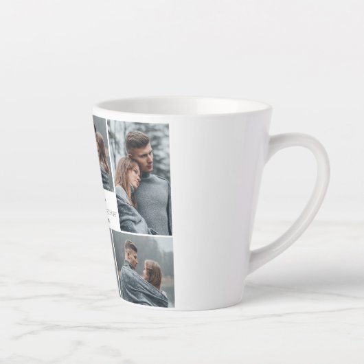 Tasse Latte Simple Elegant Love valentine's day couple photo (Droite)