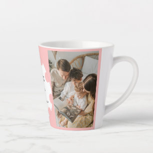Tasse Latte Simple Élégant Œuf Joyeuses Pâques Photo de Famill
