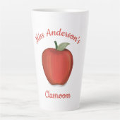 Tasse Latte Simple Enseignant Rouge Apple Cute School Custom (Devant)
