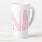 Tasse Latte Simple Fun Aquarelle Rose (Angle droit)