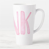 Tasse Latte Simple Fun Aquarelle Rose (Droite)