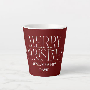 Tasse Latte Simple Holiday Couple tendance Mr et Mrs Christmas