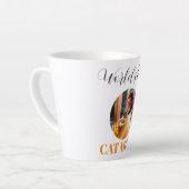 Tasse Latte Simple mignonne Monde meilleur chat maman photo (Angle gauche)