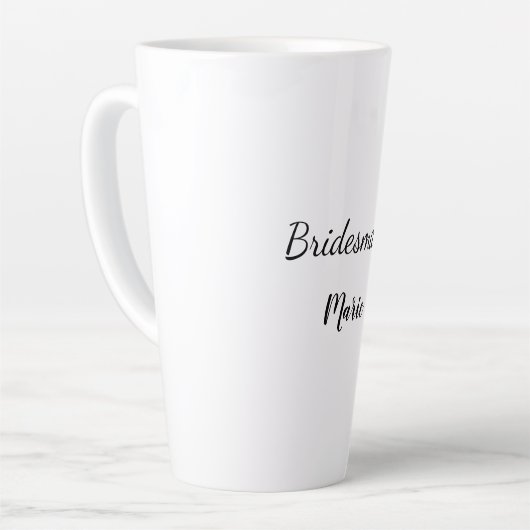 Tasse Latte SIMPLE MINIMAL ajouter votre nom bridesmaid person (Angle gauche)