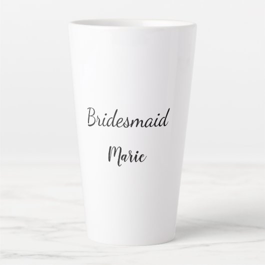 Tasse Latte SIMPLE MINIMAL ajouter votre nom bridesmaid person (Devant)
