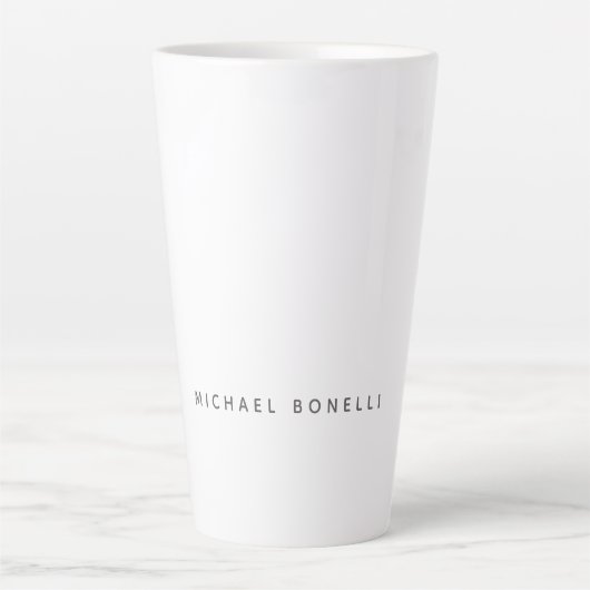 Tasse Latte Simple minimaliste simple élégant blanc moderne (Devant)