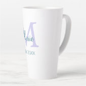 Tasse Latte simple minimum ajouter nom monogramme violet vert (Angle droit)