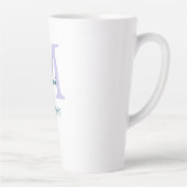 Tasse Latte simple minimum ajouter nom monogramme violet vert  (Droite)