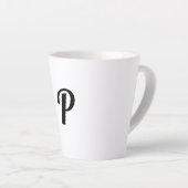 Tasse Latte simple minimum ajouter votre texte monogramme      (Angle droit)
