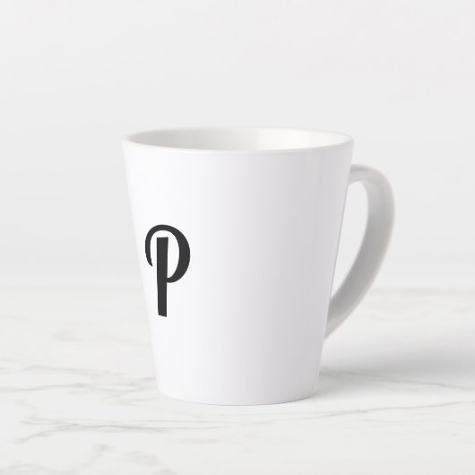 Tasse Latte simple minimum ajouter votre texte monogramme      (Angle droit)