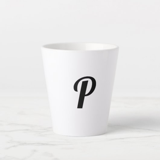 Tasse Latte simple minimum ajouter votre texte monogramme      (Devant)
