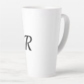 Tasse Latte simple minimum ajouter votre texte monogramme phot (Angle droit)