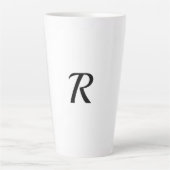 Tasse Latte simple minimum ajouter votre texte monogramme phot (Devant)