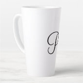 Tasse Latte simple minimum ajouter votre texte monogramme phot (Angle gauche)