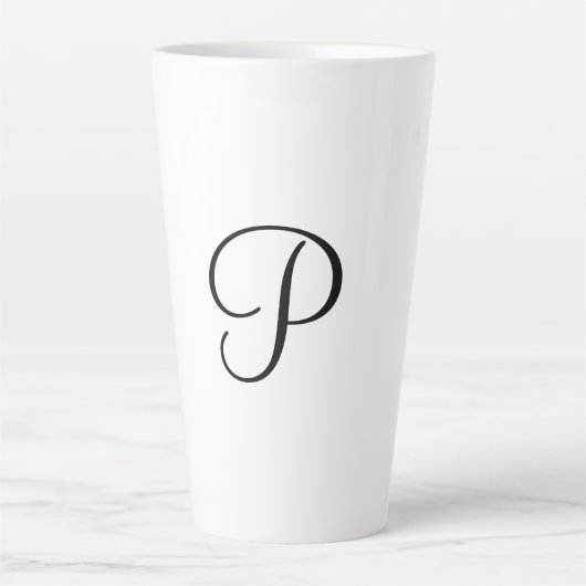 Tasse Latte simple minimum ajouter votre texte monogramme phot (Devant)
