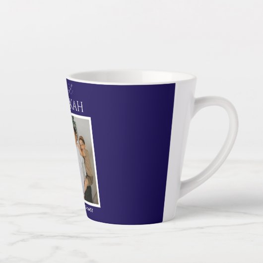 Tasse Latte Simple moderne Happiest Hanoukka Elegant 3 Photo (Droite)
