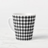 Tasse Latte Simple Monochrome Buffalo Plaid Pattern (Angle gauche)