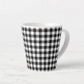 Tasse Latte Simple Monochrome Buffalo Plaid Pattern (Angle droit)