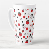 Tasse Latte Simple Motif Ladybug rouge, noir et blanc (Angle gauche)