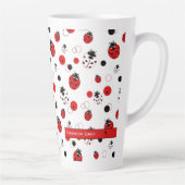 Tasse Latte Simple Motif Ladybug rouge, noir et blanc (Droite)