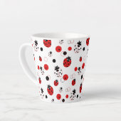 Tasse Latte Simple Motif Ladybug rouge, noir et blanc (Angle gauche)
