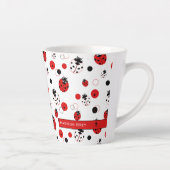 Tasse Latte Simple Motif Ladybug rouge, noir et blanc (Droite)