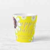 Tasse Latte Simple Photo de naissance Daisy jaune (Devant)
