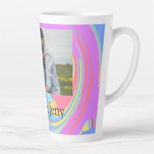 Tasse Latte Simple pink blue watercoloradd