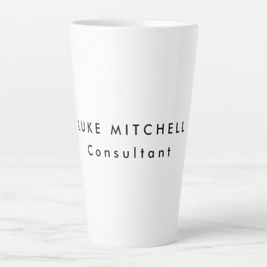 Tasse Latte Simple Plat tendance Blanc Professionnel Créatif (Devant)