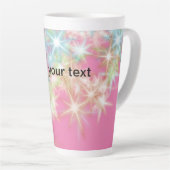 Tasse Latte Simple rouge rose étincelant étoiles ajouter votre (Angle droit)