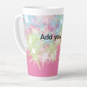 Tasse Latte Simple rouge rose étincelant étoiles ajouter votre (Angle gauche)