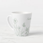 Tasse Latte Simple vert sauge botanique (Angle gauche)