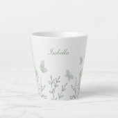 Tasse Latte Simple vert sauge botanique  (Devant)
