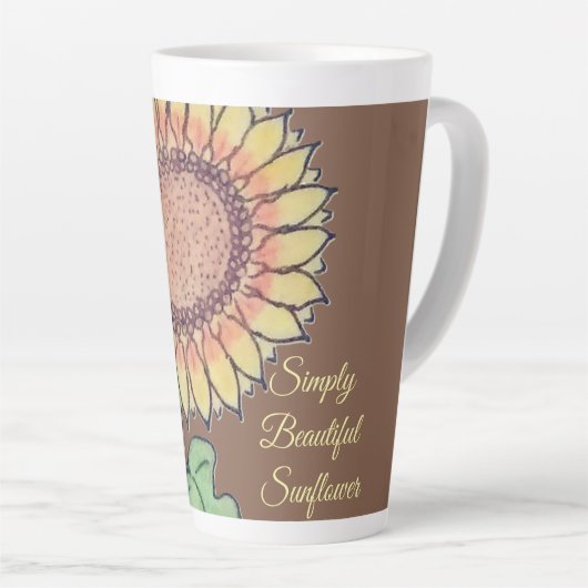 Tasse Latte Simplement Beau Tournesol (Angle droit)