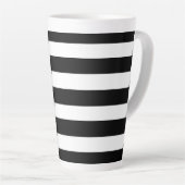 Tasse Latte Simples rayures noir et blanc | (Angle droit)