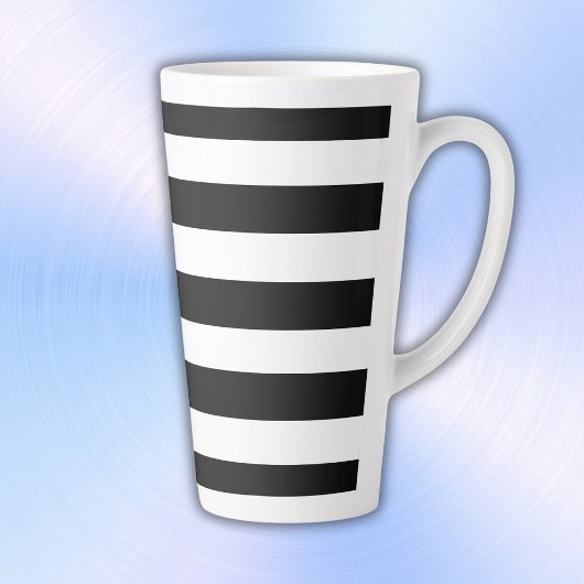 Tasse Latte Simples rayures noir et blanc |