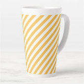 Tasse Latte Simply Warm Yellow and White Stripes - Calme (Angle droit)