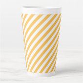Tasse Latte Simply Warm Yellow and White Stripes - Calme (Devant)