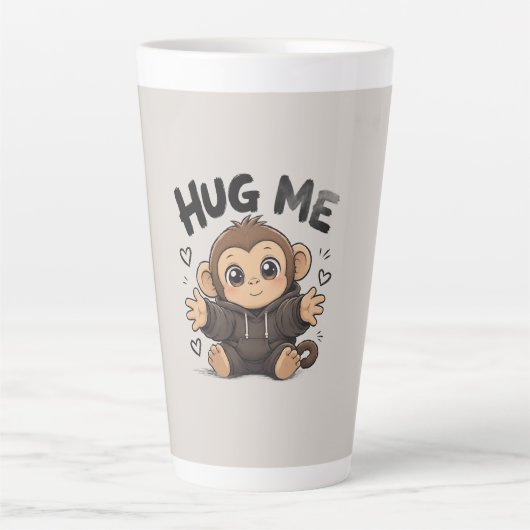 Tasse Latte Singe câlin (Devant)