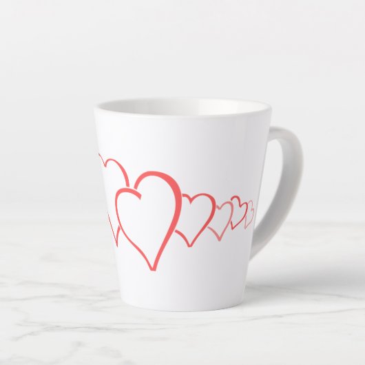 Tasse Latte Sips de coeur (Angle droit)