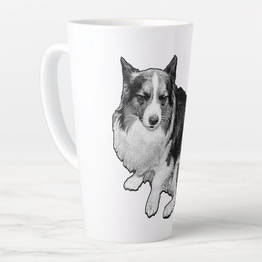 Tasse Latte Sips De Corgi À Point Lune (Angle gauche)