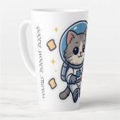 Tasse Latte "Sips Galactiques - Spatiale Cat Tea Break" (Angle gauche)