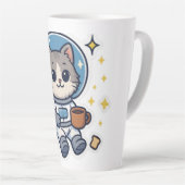 Tasse Latte "Sips Galactiques - Spatiale Cat Tea Break" (Angle droit)