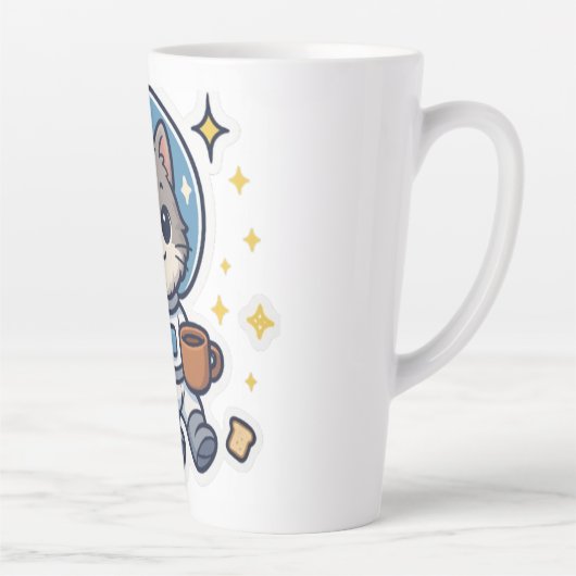 Tasse Latte "Sips Galactiques - Spatiale Cat Tea Break" (Droite)