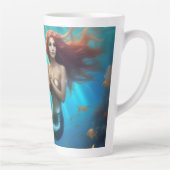 Tasse Latte Sirène Angélique Nageant Avec Dauphins, (Droite)
